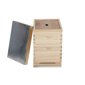 Ruche en bois pour apiculture, 10 cadres, en pin, boîte à abeilles australienne avec <span class=keywords><strong>toit</strong></span> métallique - Product Image 1
