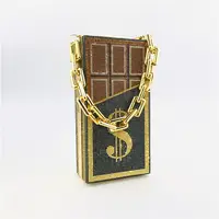 새로운 크리스탈 돈 USD 달러 디자인 초콜릿 다이아몬드 저녁 가방 파티 지갑 클러치 가방 저녁 지갑 핸드백