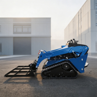 RUIBOTE Chargeuse compacte sur chenilles à moteur diesel, attache niveleuse de précision pour le nivellement du sol, équipement de construction