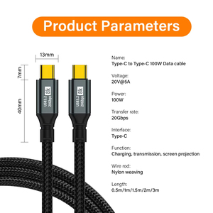 高功率 <span class=keywords><strong>USB</strong></span> 3.2 <span class=keywords><strong>USB</strong></span> C 全功能电缆 100W PD 8K 显示 20Gbps 数据同步 适用于笔记本电脑显示器游戏玩家 - Product Image 4