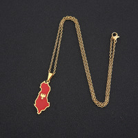 Collier pendentif drapeau marocain tendance en émail et acier inoxydable plaqué or 18 carats, personnalisable, bijoux de mode, vente chaude