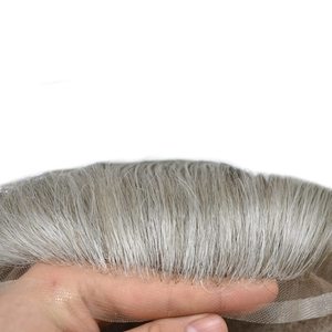 Toupet pour hommes 100% système de remplacement de cheveux humains réels <span class=keywords><strong>français</strong></span> dentelle avant hommes toupet système de cheveux noeud de blanchiment délié naturel - Product Image 3