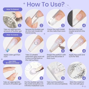 <span class=keywords><strong>Gel</strong></span> Sólido para Extensión de Uñas de 100g, Antiadherente, Transparente, Rosa, Blanco, <span class=keywords><strong>Gel</strong></span> Duro para Prolongar, Esculpir en 3D, Decoración de Uñas con Flores - Product Image 3