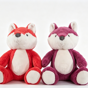 Juego de dos peluches de zorro personalizados, peluches de zorro rojo y morado, pareja de peluches de zorro, dueto de peluches de zorro a juego - Product Image 3