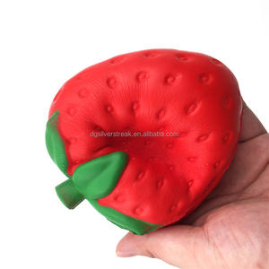 Grosir mainan Remas penghilang kecemasan bentuk buah PU lembut bola stres stroberi busa - Product Image 6