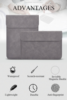 Étui pour tablette de 14,1 à 15,4 pouces avec boucle magnétique, sac pour ordinateur portable en cuir nubuck pour voyage d'affaires, sac portable, logo personnalisé