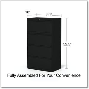 Archivador Lateral de Metal Negro Alera de 4 Piezas, 30 x 18.63 x 52.5 Pulgadas, con 4 Cajones para Archivos Tamaño Legal/Carta - Product Image 5