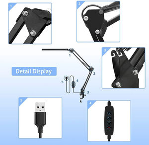 Lámpara de mesita de noche con luz táctil LED inteligente moderna brazo Flexible beso moda TL002 para dormitorio cuerpo de aluminio fuente de alimentación CC - Product Image 3