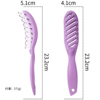 Brosse démêlante creuse pour cheveux, peigne de massage incurvé pour cheveux humides et secs, pour salon et usage domestique, vente en gros