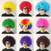 Vente en gros Nouveau design Perruque courte afro moelleuse Perruques en cheveux synthétiques multicolores pour femmes noires pour les fêtes