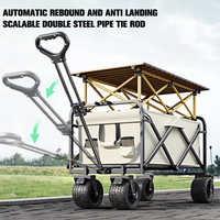 Chariot de courses pliable inclinable, livraison express, chariot en métal, capacité de charge de 200 kg, camping, voiture, poignée télescopique, outils