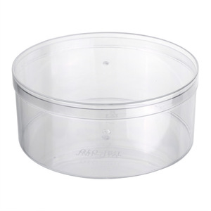 Boîte de rangement ronde en plastique transparent avec couvercle, empilable, pour biscuits, collations, desserts - Product Image 5