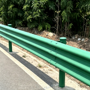 Highway Guardrail Road Safety Equipment W Beam Crash Barrier OEM Custom Length Wholesale Q235/Q355 Material Hot-<b>dip</b> Galvanized - Product Image 1