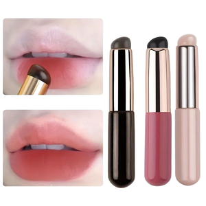 Pinceau à lèvres en silicone avec capuchon de protection, tête ronde, applicateur de maquillage pour rouge à lèvres, brillant à lèvres, correcteur - Product Image 1