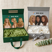 Boîte cadeau en papier magnétique recyclable avec logo personnalisé, ruban, poignée, pliage, pour perruques, vêtements, chaussures, emballage de perruques avec couvercle magnétique