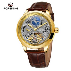 China Brand Customized Business Luxury <strong>Skeleton</strong> <strong>Automatic</strong> <strong>Watch</strong> with Pointer Dial Genuine Leather Strap for <strong>Men</strong> - Product Image 5