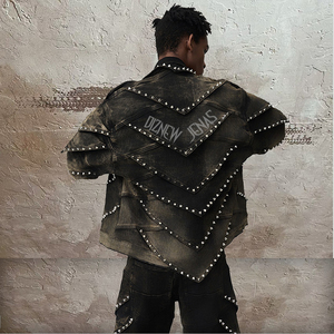 DiZNEW <span class=keywords><strong>Completo</strong></span> in Denim da <span class=keywords><strong>Uomo</strong></span>, Giacca e Pantaloni in Jeans Personalizzati, Set Due Pezzi per <span class=keywords><strong>Uomo</strong></span> - Product Image 4