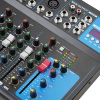 Console de mixage DJ professionnelle MG07+ Mini 7 canaux, mixeur audio USB avec alimentation fantôme 48V pour sonorisation en direct