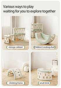 Gabinete de almacenamiento multifuncional <span class=keywords><strong>con</strong></span> función de marco de escalada Estantería de <span class=keywords><strong>escritorio</strong></span> para niños Estante combinado para estantes de almacenamiento - Product Image 3