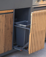 VANRIOS Ensemble de cuisine modulaire en aluminium pour KC-16 hôtel restaurant îlot grill commercial BBQ armoire moderne étanche pour patio et extérieur
