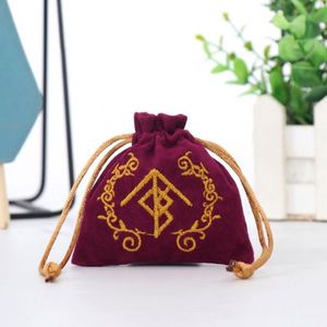 Sac à cordon en flanelle simple face pour bijoux, avec motifs brodés et transferts thermiques, personnalisable, perforé pour le rangement - Product Image 3