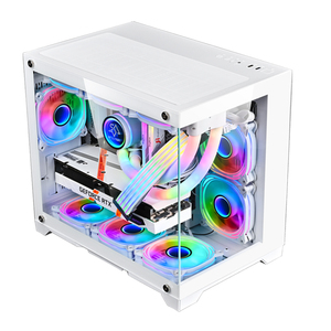 Muñeco de nieve Venta caliente Micro ATX <span class=keywords><strong>Mini</strong></span> <span class=keywords><strong>ITX</strong></span> PC Case Gaming Desktop White Computer Case Vidrio templado <span class=keywords><strong>Mini</strong></span> PC Case - Product Image 2