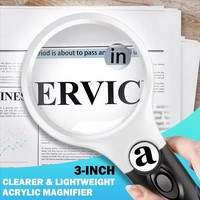 Loupe de poche éclairée en plastique blanc 45X avec LED, design écologique, pour la vérification de bijoux, la lecture et les travaux de précision