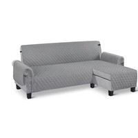 Housse de canapé en forme de L anti-animaux 100% polyester lavable imperméable matelassée à pois antidérapante pour canapé sectionnel
