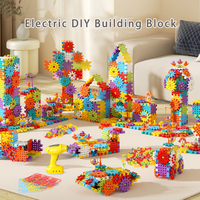 Mainan Blok Bangunan Listrik DIY, Batu Bata Lucu, Mainan Plastik, Printer 3D, Mainan Edukasi, Set Peralatan dengan Bor Listrik, Mainan STEAM