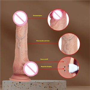 قضيب اصطناعي طويل وواقعي من السيليكون الناعم مقاوم للماء مع غلفة متحركة ومحفز للمهبل والشرج للبالغين - Product Image 3
