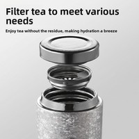 Tasse Thermos de Luxe Léger en Titane Pur, Double Paroi Sous Vide, avec Séparateur à Thé, Mini Tasse de Voyage Portable pour l'Extérieur