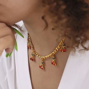 Collier pendentif en or inaltérable avec chaîne, en acier inoxydable fin plaqué or 18 carats, colliers de mode pour femmes - Product Image 1