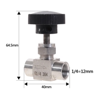Vanne à aiguille en acier inoxydable S304 pour eau, gaz, huile, diamètre extérieur 1/8'', 1/4'', 1/2'', filetage interne