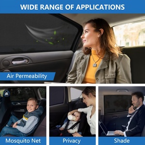 Pare-soleil pour vitre latérale (lot de 2) en spandex noir extensible et pliable, bloque les rayons du soleil, garde l'intérieur de la voiture au frais - Product Image 4