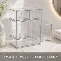 Tiroirs de rangement modulaires transparents pour biberons, lot de 4 et 5, organisateur empilable pour accessoires d'alimentation, sucettes, produits de soin et cosmétiques, pour comptoir