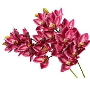 <span class=keywords><strong>10</strong></span> cabezas 3D impreso blanco rosa Cymbidium orquídea flores Material de tacto Real para boda Año Nuevo chino decoración del hogar - Product Image 6