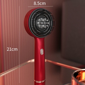 Red Blue Vibration Head Massage Brush EMS Scalp Anti-Hair Loss Electric Hair Growth <b>Comb</b> Oil Applicator - Product Image 6