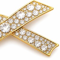 Épinglette en émail personnalisée de qualité supérieure, en or, entièrement ornée de strass, accessoire de mode de luxe, souvenir, fabricant