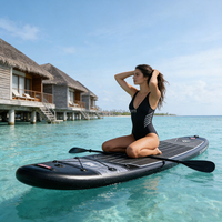 Planche à pagaie gonflable portable SEAPLUS (EVA&PVC) avec système à 3 ailerons, 8,2 kg, légère, unisexe, pour enfants, lacs calmes et ventés