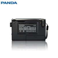 PANDA Özelleştirilmiş Logolu FM/AM/SW Bantlı LCD Ekranlı DAB Dijital İnternet Radyosu MP3 Çalar Kulaklık Girişli Vintage Taşınabilir Siyah