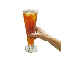 Ustensile à boire en verre à haute boule de 400ml, tasse à bière en verre de qualité restaurant, grande tasse à jus de mariage de camping
