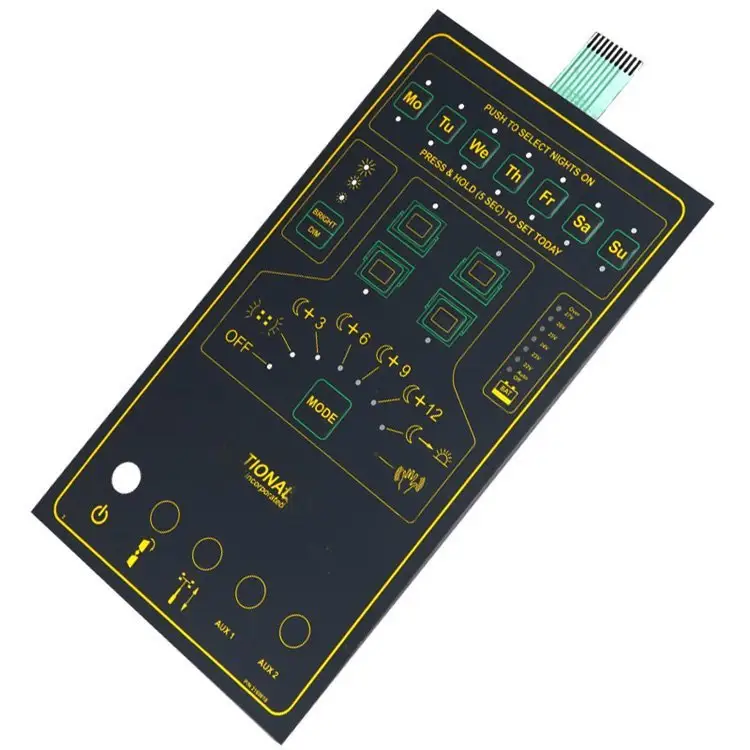 Interruptor de membrana de panel de botón, pulsador personalizado led, venta al por mayor