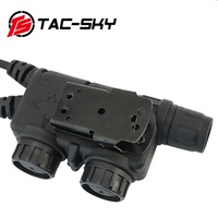 TS TAC-SKY Talkie-walkie tactique Adaptateur PTT Dual Pass V2 PTT pour casque de tir de chasse tactique