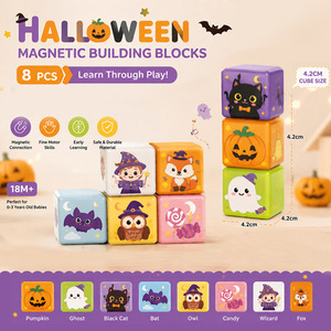 Cubes magnétiques Magic Cube, 15 pièces, 4,2 cm, blocs de construction créatifs pour enfants de 18 mois et plus, jouet éducatif STEM - Product Image 2