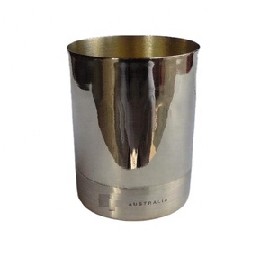 เชิงเทียนทองเหลืองสองโทนพร้อมกระจกขัดเงาภาชนะใส่เทียนภาชนะใส่เทียนอุปกรณ์ตกแต่งงานฝีมือ - Product Image 1