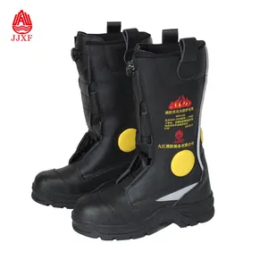 Fire Boots Firefighter Leather Safety Heat Radiation Proof Boots