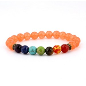 <span class=keywords><strong>Bracelet</strong></span> de perles rondes en pierres précieuses de 8 mm et perles œil de <span class=keywords><strong>tigre</strong></span> en forme de boule <span class=keywords><strong>7</strong></span> <span class=keywords><strong>chakras</strong></span> pour anniversaires - Product Image 6