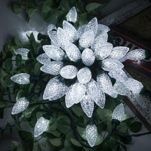 Guirlandes lumineuses LED C9 de Noël, style fraise coloré, 220V, décorations de fêtes en extérieur, style guirlande - Product Image 1