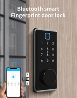 TT Lock Smart Home Cerradura de huella dactilar Cerradura Inteligente WIFI Biométrico Deadbolt Cerradura de puerta Contraseña/Tarjeta IC/APP/Desbloqueo de llave