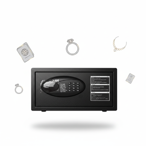 Caja Fuerte de Seguridad con Cerradura Electrónica Digital y de Llave, Acero Laminado en Frío, Color Negro, para Uso Doméstico y Hotelero - Product Image 1